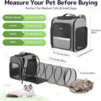 Pawtners Cat Carrier Backpacks Expandable Cat Backpack with Breathable Mesh, Pet Carrier Backpack for Cats Small Dogs Puppies Up to 18 Lbs, Dog Carrier Backpack for Travel Hiking Camping Outdoor