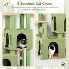 Globlazer Cactus Cat Tower for Indoor Cats, Heavy Duty Cat Trees for Large Cats Adult Big Cats Maine Coon Cat Tree Tower with Scratching Post, Extra Large Top Perch, Cat Condos, F61, Green, 61inch