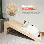 PETKARAY Cat Scratcher, Cat Sisal Scratching Ramp, L Shape Cat Scratch Pad for Indoor Cats, Wall Furniture Protector with Catnip Large