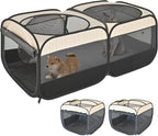 2-in-1 Pop Up Cat Playpen, Detachable into 2 Separate Pens with Additional Doors, Assembly-Free Portable Dog Crates Pet Pen Tent Kennel Kitten Puppy Enclosure Cage Indoor Outdoor Foldable Condo(S)