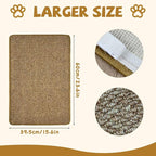Large Natural Sisal Cat Nail File Scratcher, Sisal Cat Scratch Pad Wrapped Around Cat Scratcher Post or Cat Tower, Sisal Cat Scratching Post Repair Mat for Furniture & Scratch Board (23.6*15.6 Inch)
