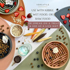 The Slowdown Bowl Silicone Slow Feeder for Cats & Kittens, Slow Eating Mealtime Solution with Lick Modern Mat Design, Reduces Gulping, Fits 1 Cup 6” Across x 1.25” Tall, Small-Terracotta