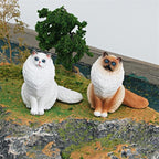 Ragdoll Cat Figurine Big Cat Animal Action Figure Cat Toy Cat Model Figure for Party Supplies Desktop Decoration Cake Toppers Collection Toys for Boys Girls Kid Toddlers