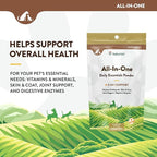 NaturVet All-in-One Dog Supplement - for Joint Support, Digestion, Skin, Coat Care – Dog Multivitamins with Minerals, Omega-3, 6, 9 – Wheat-Free Vitamins for Dogs – 13-Ounce Powder