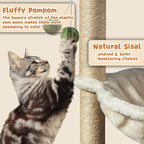 Cat Scratching Post 30 Inches Small Cat Tree Tower with Cat Hammock, Cat Hammock with Cat Toy Wooden Interactive, Cat Condo for Kitten and Adults Cat