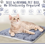 2 Pack Self Warming Cat Mat Self Heating Cat Pad Cat Bed Reversible Machine Washable Reflects Body Heat Warm Thermal Pet Pad Crate Blanket for Feral and Indoor Cat (Dog Paw,21" X 14")