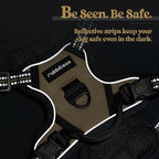 rabbitgoo Dog Harness No Pull with 2 Leash Clips, Adjustable Soft Padded, Reflective Oxford No Choke Pet Vest with Easy Control Handle for Puppy, Beige, XS