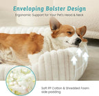 Orthopedic Dog Bed for Small Dogs & Cats - Washable Rectangle Pet Bed with Anti-Slip Bottom, Soft Calming Cat & Puppy Bed for Indoor Pets (25"x21"x6", Cream)