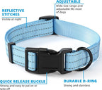Mile High Life Dog Collar | Nylon Reflective Dog Collars | Light Weight Puppy Collars | Blue Dog Collars for Small Dogs (Solid Blue, X-Small)