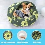 Dog Beds for Small Dogs, Cat Bed Cave, Washable Cute Cat Bed, Cozy Nook Pet Bed for Dogs or Cats, Anti-Slip Puppy Bed Fits up to 22 lbs Pets(Yellow, 24" x 24")