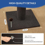 Cat Craft Cat Scratching Post Large Reticulate Carpet Scratching Post for Indoor Cats, Tall Cat Scratch Post, Carpet Cat Scratcher with Replaceable Toys, Sturdy Base, Large, Brown