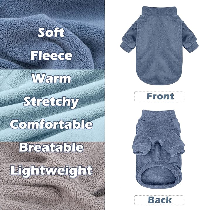 Dog Sweater, 3 Pack Dog Sweaters for Small Dogs Girl Boy, Ultra Soft Warm Puppy Clothes Dog Coat for Winter (Gray+Azure+Navy, XX-Small)