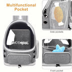 Breathable Cat Bubble Backpack Large Space Pet Carrier Backpack Expandable for Kitty Dog, Foldable Airline Approved Cat Backpack, Transparent PetTravel Backpack Up to 20 lbs (Green) (Grey)