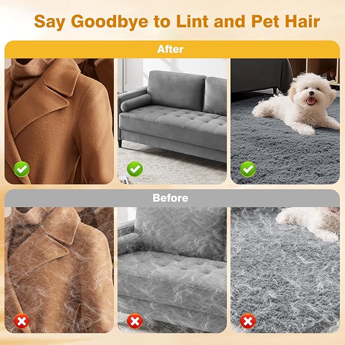 2Pcs Pet Hair Removal Gloves for Cats and Dogs. The Latest Reusable electrostatic pet Hair Removal Gloves.Pet Hair Removal Tool Suitable for Sofas, Bed Sheets, Clothing, and car Seats