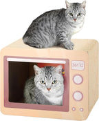Oven Cat Scratcher Board - Durable Lounge Bed for Cats - Indoor Scratch Pad & Play House - Corrugated Toy for Cat Birthday - 17.3L*13.4W*9.1H