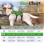 rabbitgoo Escape Proof Dog Harness, Soft Padded Full Body Pet Harness, Reflective Adjustable No Pull Vest with Lift Handle and Lesh Clip for Large Dogs Walking Hiking Training, M, Green