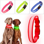 YFbrite Light up Dog Collar, USB Rechargeable LED Puppy Collar Super Bright Adjustable Glowing Dog Lights for Night Walking (Design 2- Pink, Small)