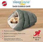 SPOT Sleep Zone Cuddle Cave - Cat Cave Bed for Indoor Cats and Mini Dogs, Durable, Comfortable, Washable for Kittens and Puppies under 10 lbs and 12 inches Long, Sage Color