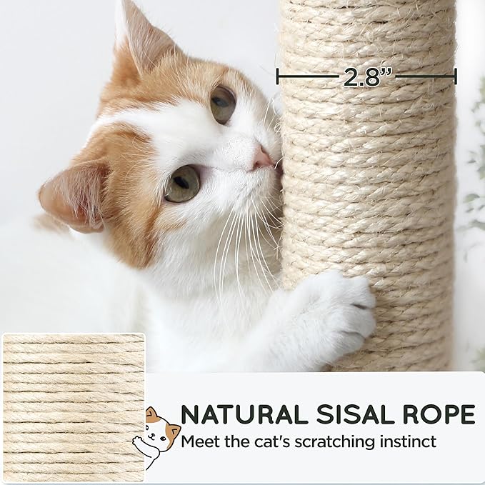 Yaheetech Cat Tree Cat Tower, 63in Multi-Level Kitten Tree w/Sisal-Covered Scratching Posts & Condo, Pet Furniture Activity Center for Kitty, Pink