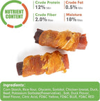 MON2SUN Rawhide Free Dog Treats, 3 Inch Triple Flavor Chicken Wrapped Duck and Beef Rolls for Small Dogs, Healthy Snacks, 21.16oz