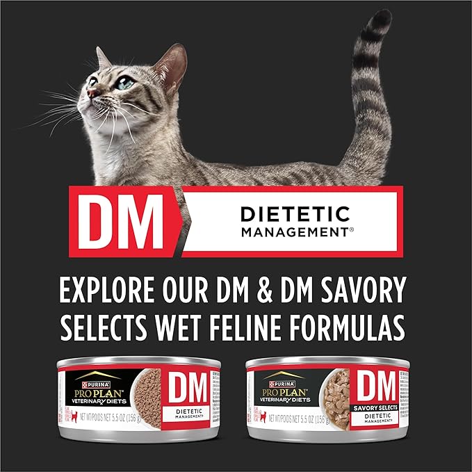 Purina Pro Plan Veterinary Diets DM Dietetic Management Feline Formula Dry Cat Food - 10 lb. Bag