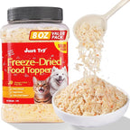 Just Try 8 OZ Fish Roe Freeze Dried Cat & Dog Food Toppers Mixers Grain Free Cat Treats for Indoor Cats Low Calorie Real Chicken Egg Yolk Omega 3 Supports Skin & Coat Health