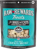 Northwest Naturals Raw Rewards Freeze-Dried Chicken Breast Treats for Dogs and Cats - Bite-Sized Pieces - Healthy, 1 Ingredient, Human Grade Pet Food, All Natural, Proudly Made in USA, 10 Oz