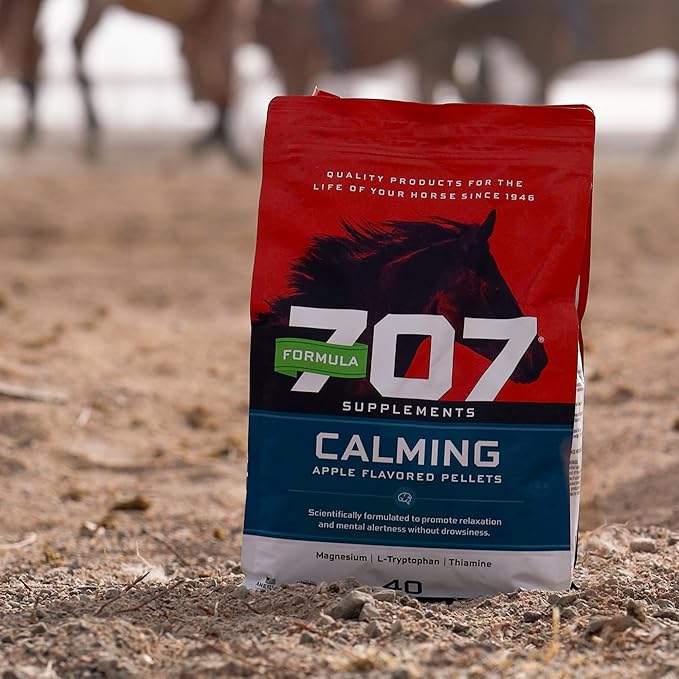Formula 707 Calming Equine Supplement 10 lb Bag – 80 Servings – Anxiety Relief and Enhanced Focus for Horses – L-Tryptophan, Thiamine & Magnesium