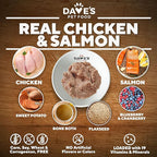 Dave's Pet Food Sensitive Skin Dog Food for Skin and Coat (Chicken & Sweet Potato), Wet Canned, Made in USA, 13.2oz Cans (12 Pack)
