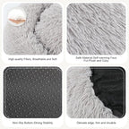 Dog Bed, Cat Calming Bed, Faux Fur Pillow Pet Donut Cuddler Round Plush Bed for Large Medium Small Dogs and Cats