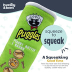 Huxley & Kent Funny Dog Toy w/Squeaker – Power Plush Squeaky Dog Toys for Small, Medium & Large Dogs – Soft Stuffed Animal for Indoor Play & Fetch - Puggles Can, Small