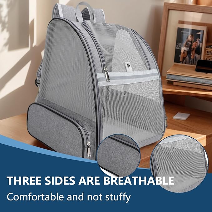 Dog Backpack Carrier,Pet Carrier for Cat/Small Dogs/Bunny,Ventilated Mesh Dog Backpack,Dog Travel Bag,Dog Bag,Small Dogs/Medium Cats Fit Up to 11lbs,Foldable Dogs Carrying Backpack