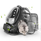Expandable Cat Backpack,Cat Bubble Backpack Carrier for Carrying Cats, Pets and Small Dogs,Airline-Approved,Designed for Travel, Hiking, Walking,Car （Black