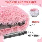 SCENEREAL Self Warming Cat Bed, Heated Cat Bed Mat for Cats Small Dogs, 2 in 1 Soft Plush, Washable Pet Pad for Indoor Outdoor Kitten Puppy, Pink 28" x 24"