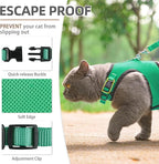 PUPTECK Soft Mesh Cat Vest Harness and Leash Set Puppy Padded Pet Harnesses Escape Proof for Cats Small Dogs Rabbits Bunny, Deep Green XL