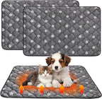 BINGPET 2 Pcs Self Warming Cat Bed for Indoor/Outdoor Cats,Warm Thermal Self Heating Cat Mat Dog Crate Pad with Anti-Slip Bottom Washable,Cozy Cat Dog Pet Heating Pad Blanket for Kitten Puppy 28"×45"