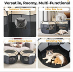 2-in-1 Pop Up Cat Playpen, Detachable into 2 Separate Pens, Assembly-Free Portable Puppy House Collapsible Dog Crates Pet Pen Tent Kennel Kitten Enclosure Cage Indoor Outdoor Foldable(S)