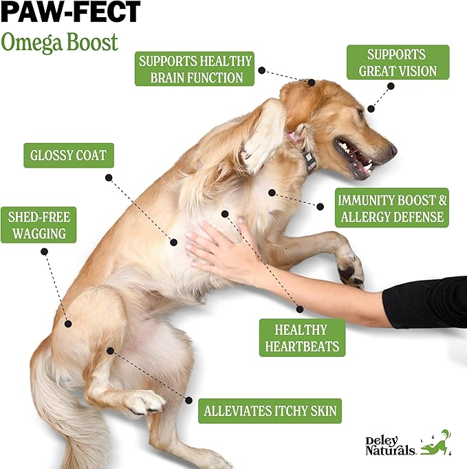 Deley Naturals Dog Fish Oil Icelandic 2X Omega - Dog Itching Skin Relief with Omega 3 6 9 for Allergies, Coat & Heart - Omega 3 Fish Oil for Dogs Skin Irritation - 4oz Omega Oil for Dogs Made in USA