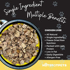 hotspot pets Freeze Dried Chicken Liver Treats for Cats & Dogs -1LB Big Bag-Made in USA- Single Ingredient All Natural, Grain-Free - Perfect for Training, Food Topper or Snack