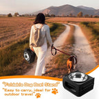 Elevated Dog Bowl Stand for Large Dogs - 2 Extra Large 10” Stainless Steel Bowls, 5 Adjustable Heights(7.5"-15.4"), Foldable Non-Slip & Durable, Portable Heavy Duty Travel Dog Feeder, Black