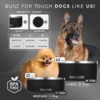 64 OZ Dog Bowl with Slow Feeder Insert Stainless Steel Pet Water Bowl for Medium & Large Breed Non Slip Rubber Base & Plastic Puzzle Feeder - Black