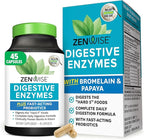 Zenwise Health Digestive Enzymes for Gut Health & Bloating Relief - Multi Enzymes Digestion Supplement with Probiotics, Bromelain & Papaya for Digestive Health Support - Men & Women - 45 Count