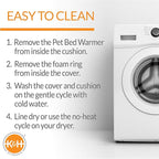 K&H Pet Products Thermo-Kitty Bed Deluxe Indoor Heated Cat Bed Mocha/Leopard Large 20 Inches