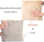 Cat Bed for Indoor Cats - Cat Cave Bed Cat House Cat Tent with Removable Washable Cushioned Pillow, Soft and Self Kitten beds,Cat Beds & Furniture, Pet Bed (Large, Beige)