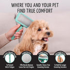 Tauro Pro Line Wooden Deshedding Dog Brush for Long Goldendoodle, Labradoodle & Poodle Hair - Mint Slicker Brush for Dog & Cat Grooming - Rectangular Flexible Cushion & Non-Slip Grip, L