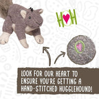 HuggleHounds Plush Dog Toy - Fuzzy Dog Toy, Squeaky Soft Fleece, Interactive Durable Stuffed, for Small and Large Breeds with Squeaker - Feller Squirrel, Small