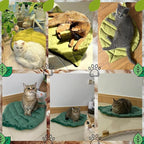 Leaf Shaped Self-Warming Cat Bed Mat – 26"x20" Cotton Pet Pad, Cat Blanket for Indoor Cats, Cat Lick Mat, Cat Heating Pad, Soft Kitten Cushion & Puppy Mattress (Green)