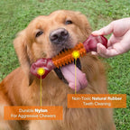 Apasiri Dog Toys for Aggressive Chewers Peanut Butter Flavored, 8" Tough Dog Chew Bone, Nylon & Rubber Chew Toy, Dog Bone Toy for Large Medium Breed 20-80lbs