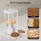 Automatic Cat Feeder,6L Timed Cat Dry Food Dispenser,Pet Feeder up to 6 Meals per Day,10S Voice Record,Flexible Schedule Timer,Auto Pet Feeder for Cats and Small Dogs (White, 6L)