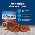 Blue Buffalo Nudges Grillers Natural Dog Treats, Made in the USA with Real Steak, 16-oz Bag